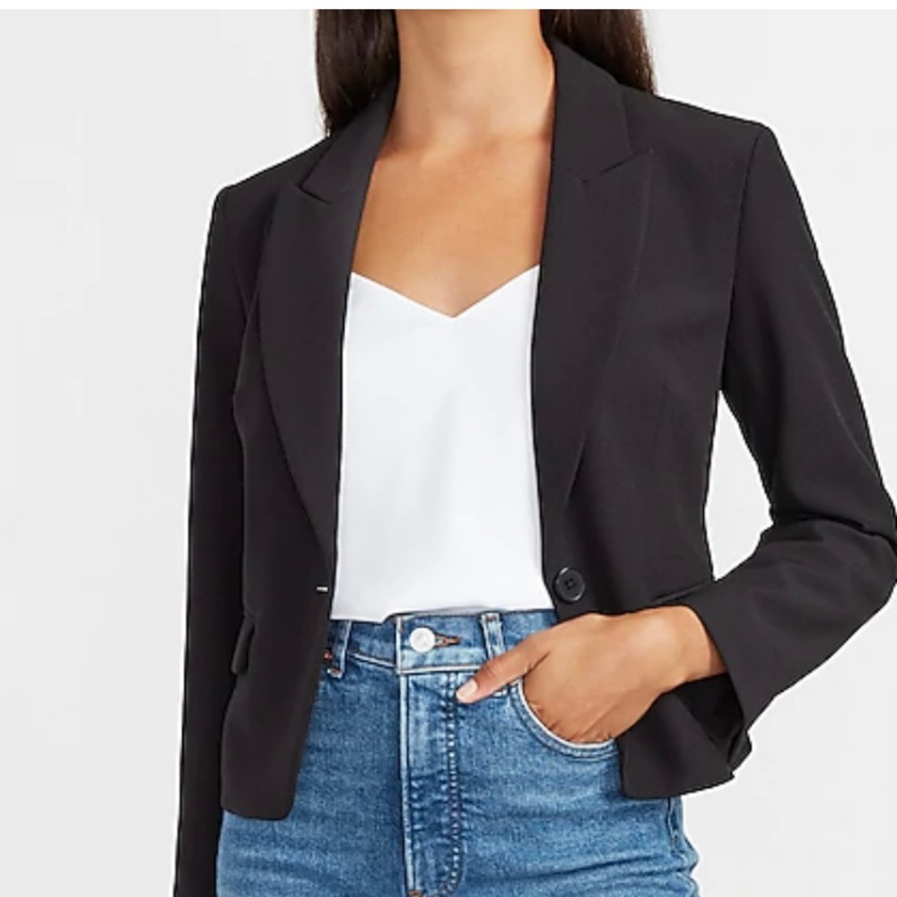 Express Supersoft One Button Peak Lapel Blazer